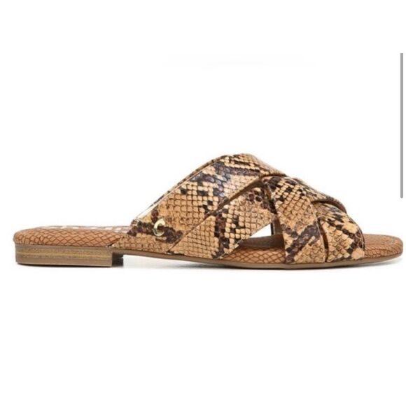 Circus by Sam Edelman Snake Print Criss Cross Slides Sandals Size 6 - Picture 1 of 6